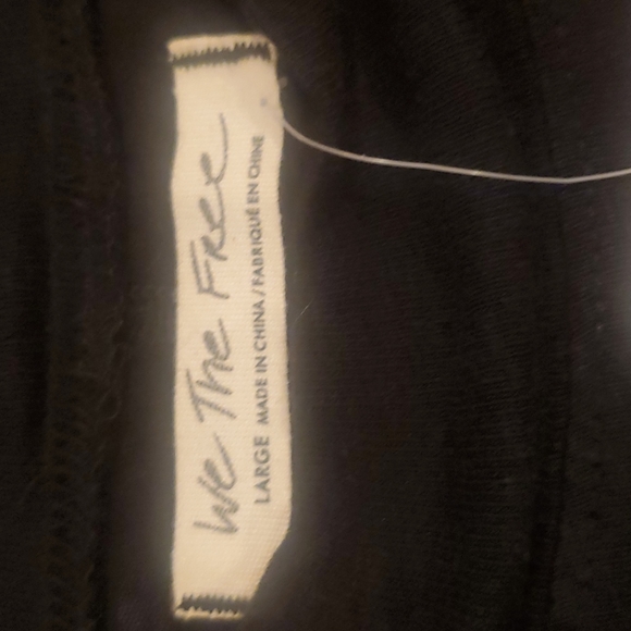 Free People  Washed Black Tunic Top With Gauze Bottom  Edging Size L NWT - Picture 3 of 8
